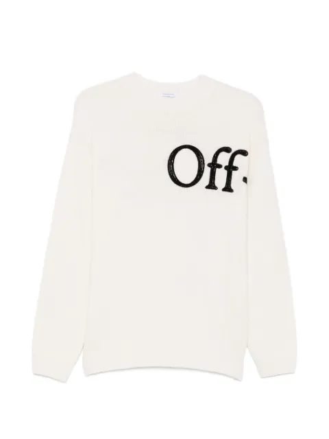Off-White logo-patch sweater Neutrals 2FE00533TW221W221