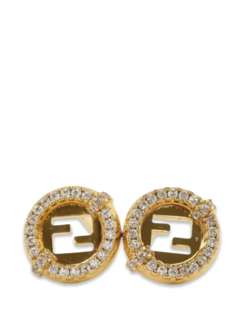 Fendi Pre-Owned EverRound crystal-embellished earrings Gold 8AL079