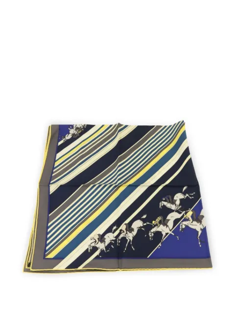 Hermès Pre-Owned horse-print scarf Blue SCARF90X90