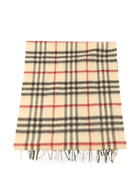 Burberry Pre-Owned check-pattern fringed scarf Neutrals SCARF132X31