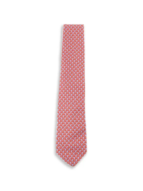 Ferragamo Pre-Owned Gancini animal-print tie Red NECKTIE