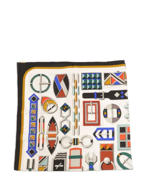 Hermès Pre-Owned Carré en Boucles silk scarf White SCARF90X90