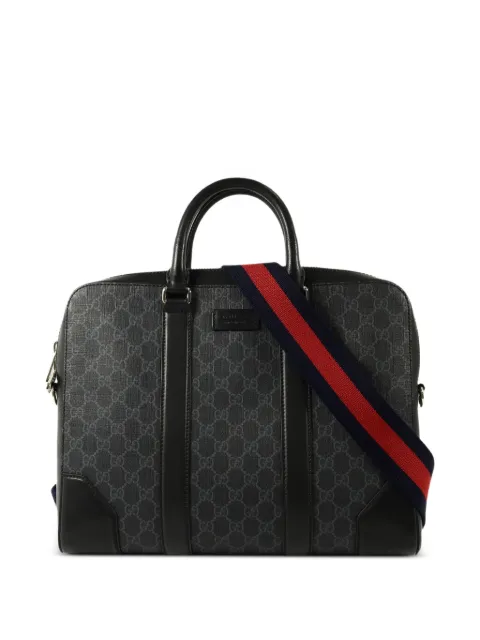 Gucci Pre-Owned GG Supreme briefcase laptop bag Grey 474135