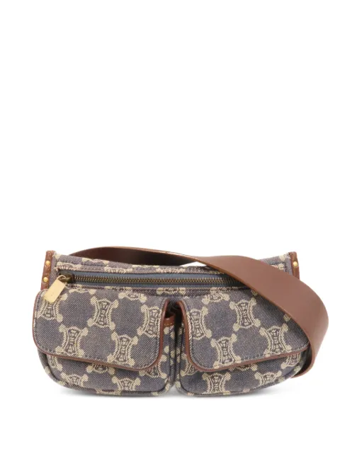 Celine Pre-Owned Triomphe denim belt bag Blue WAISTBAG