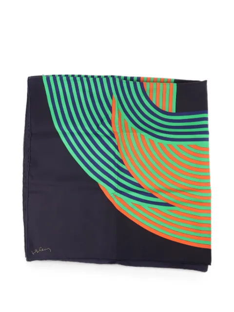 Hermès Pre-Owned geometric-print silk scarf Blue SCARF