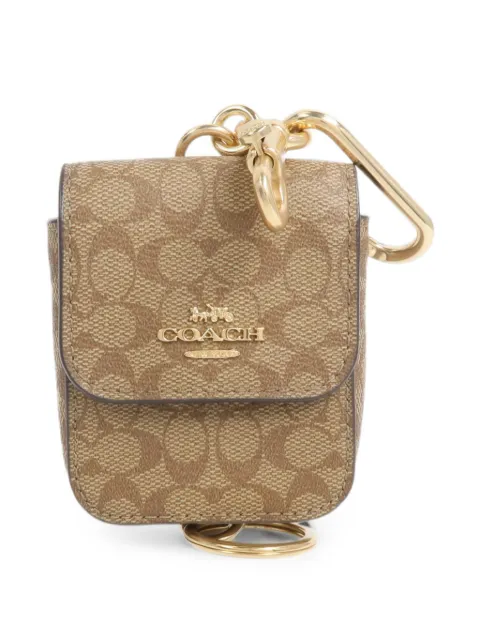 Coach Vintage logo-plaque bag charm Neutrals C5698