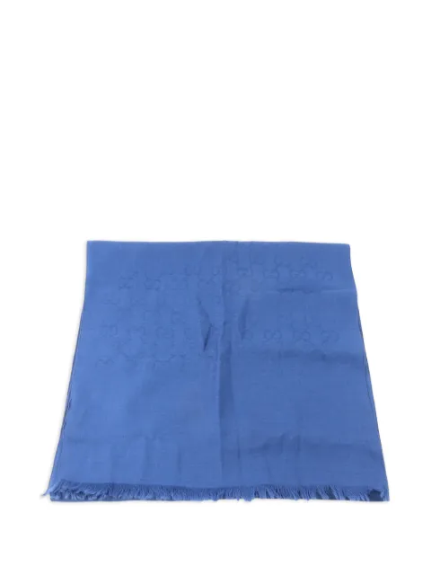 Gucci Pre-Owned monogram-pattern scarf Blue SCARF45X180CM