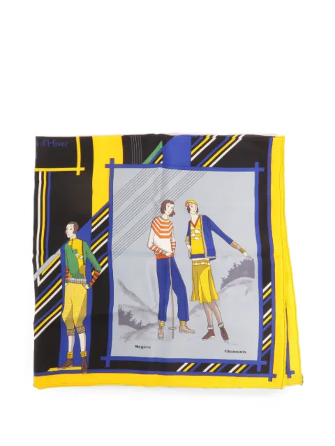 Hermès Pre-Owned Aux Sports D'Hiver scarf Black AUXSPORTSDHIVERSCARF70X70