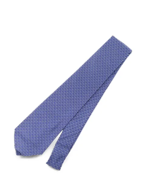 Ferragamo Pre-Owned Gancini-pattern silk tie Blue NECKTIE