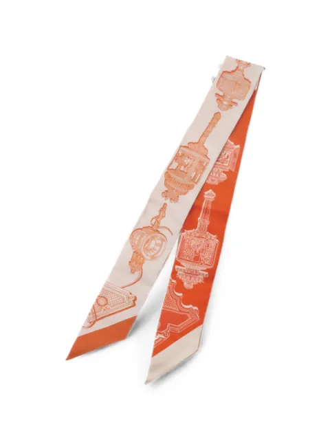 Hermès Pre-Owned Twilly lantern-print scarf Orange TWILLY