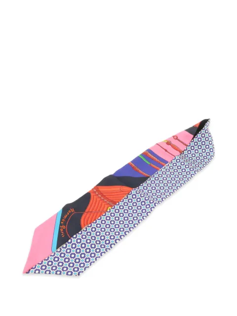 Hermès Pre-Owned geometric-print silk scarf Purple PINK