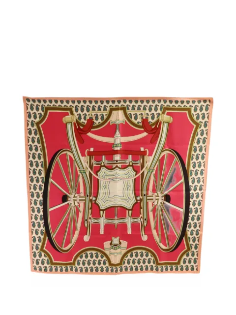 Hermès Pre-Owned Roues de Phaeton scarf Pink 2161400260802
