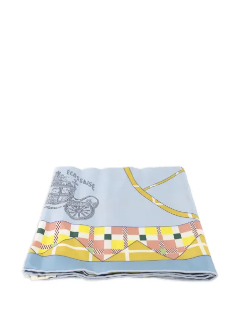 Hermès Pre-Owned Balade Écossaise silk scarf Blue SCARF90X90