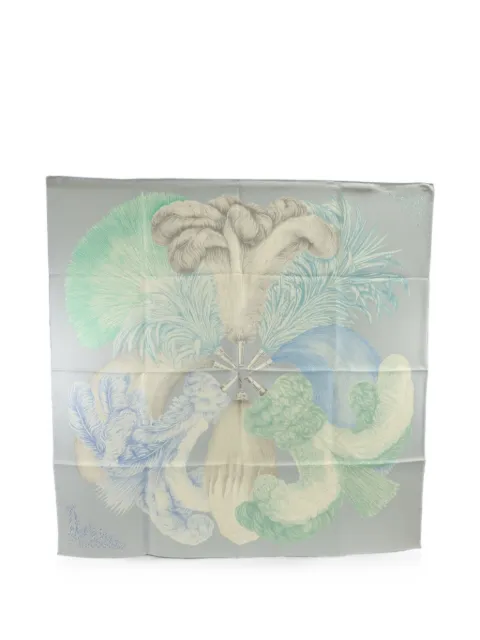 Hermès Pre-Owned Plumes et Panaches scarf Blue SCARF90X90CM