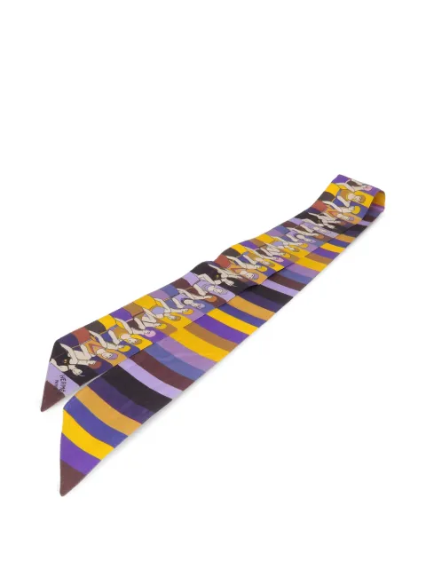 Hermès Pre-Owned striped silk scarf Purple 062748S