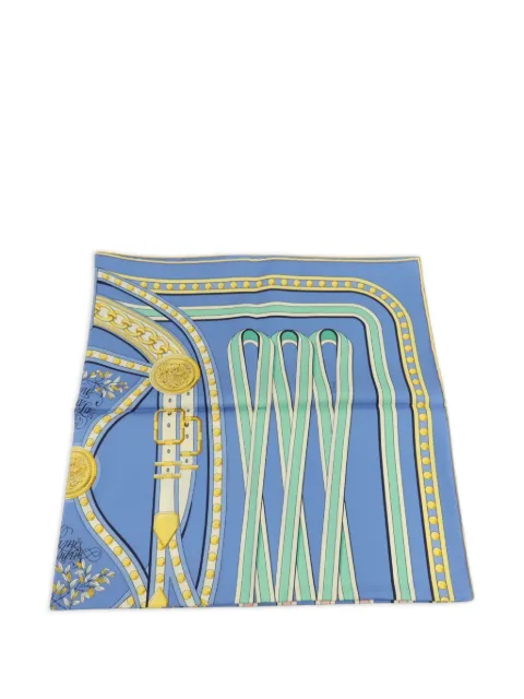 Hermès Pre-Owned print silk scarf Blue SCARF90X90CM