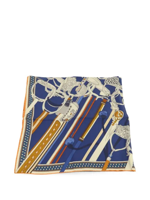 Hermès Pre-Owned geometric-pattern scarf Blue SCARF90X90CM