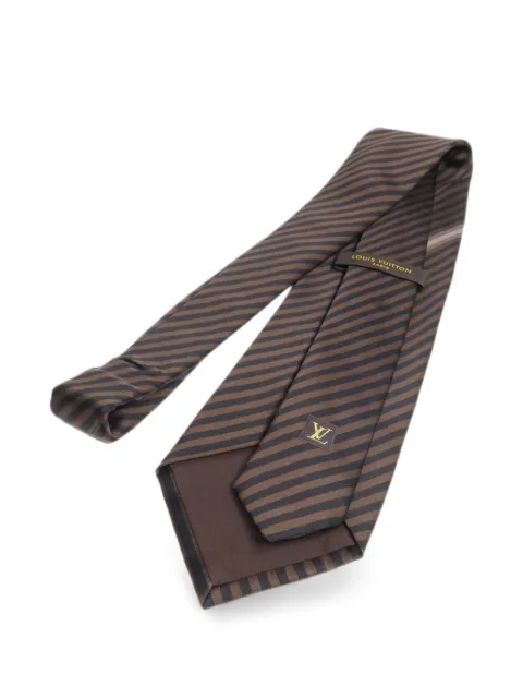 Louis Vuitton Pre-Owned striped silk tie Brown TIE