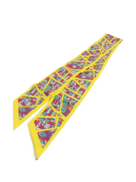 Hermès Pre-Owned silk print scarf Yellow TWILLY