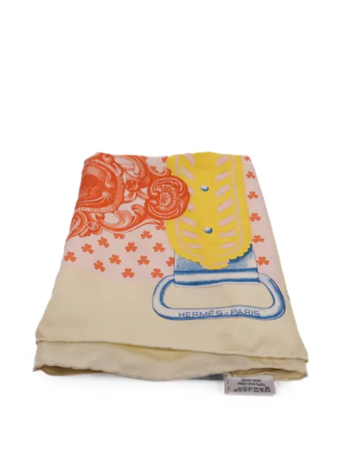 Hermès Pre-Owned Buckles Braids Tsar silk scarf Neutrals SCARF90X90