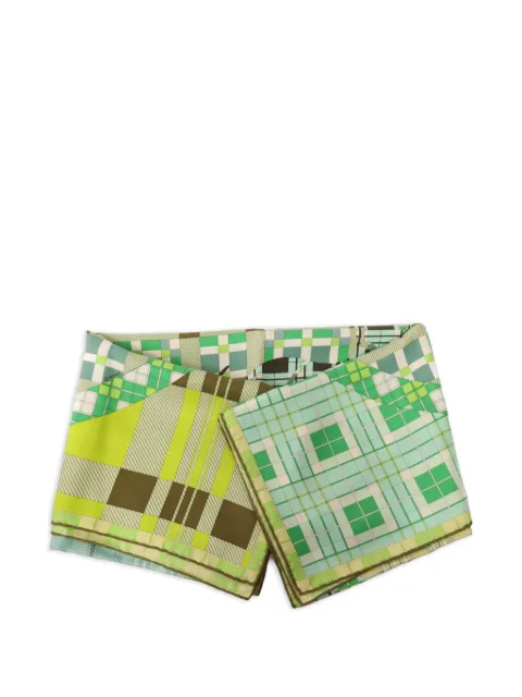 Hermès Pre-Owned Ex-Libris à Carreaux scarf Green GREEN