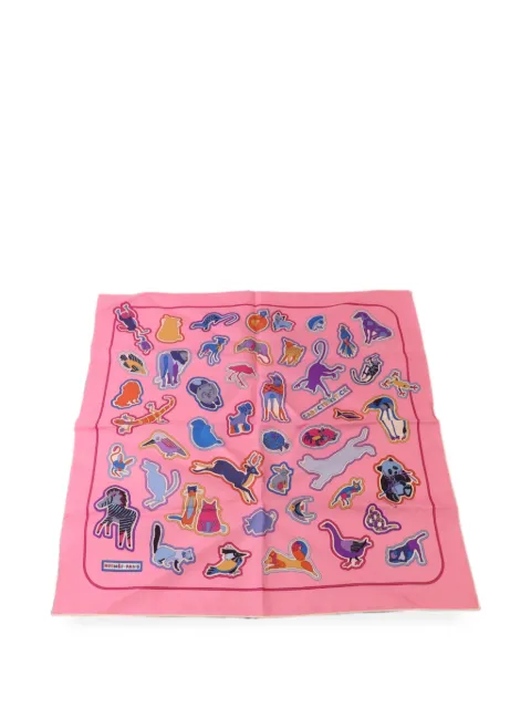 Hermès Pre-Owned animal-print scarf Pink SCARF40X40