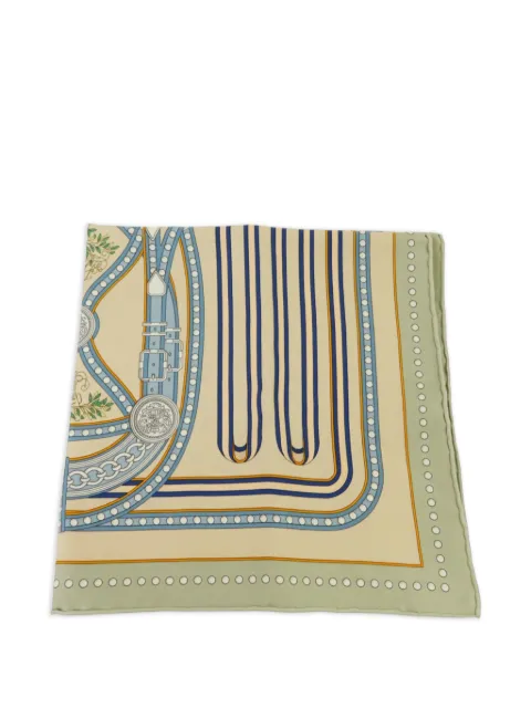 Hermès Pre-Owned equestrian-print silk scarf Neutrals SCARF40X40