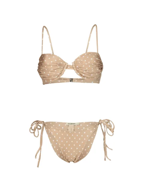 PARAMIDONNA Daisy polka-dot bikini Neutrals CR27DPDN