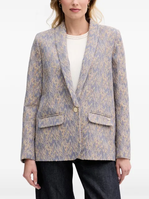 Mos Mosh MMWren Eve chevron-pattern shawl-collar blazer Blue 169750
