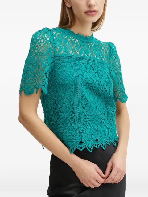 Morgan Ormay lace short-sleeve top Green ORMAY