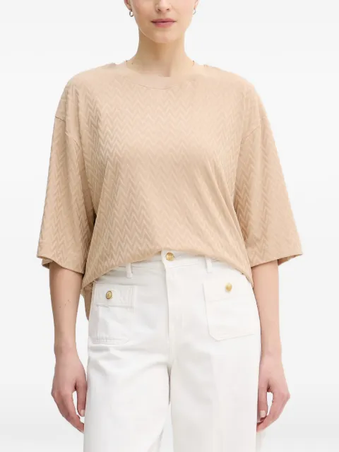 Mos Mosh MMTash O-SS chevron-patterned T-shirt Neutrals 168600