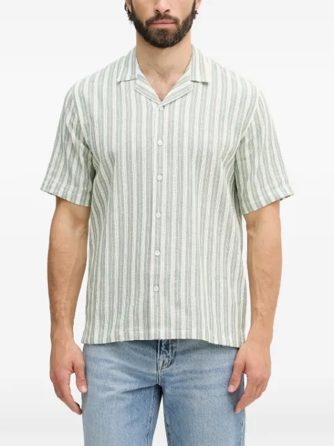 Mos Mosh MMGJoe striped short-sleeve shirt Green 509460