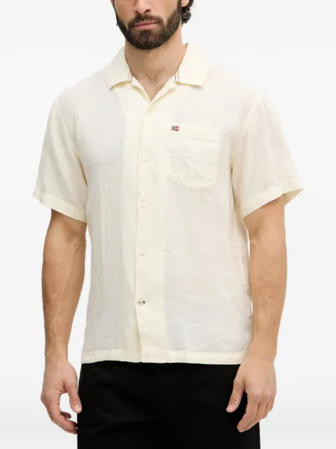 Napapijri short-sleeve logo-patch shirt Neutrals NP0A4G5UN1A1