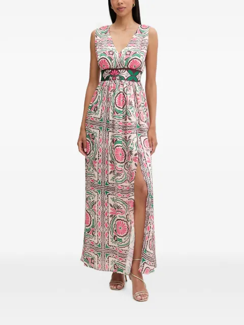 Morgan floral-print V-neck dress Neutrals RPARAF
