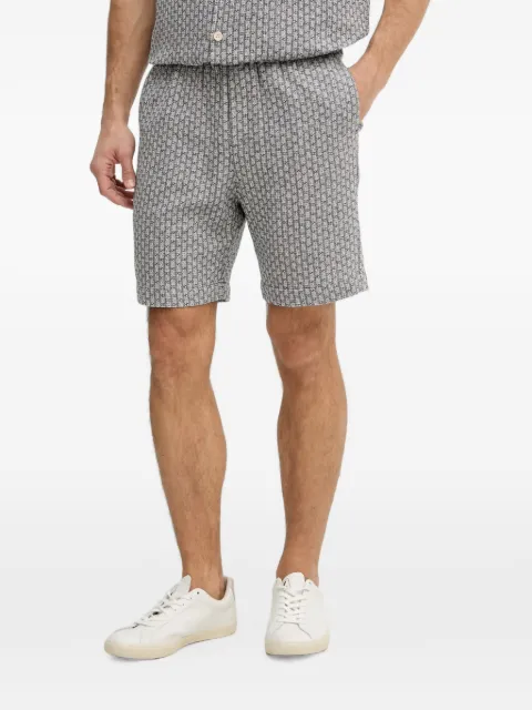 Mos Mosh MMGFloyd Basso geometric-pattern elasticated-waist shorts Blue 509470