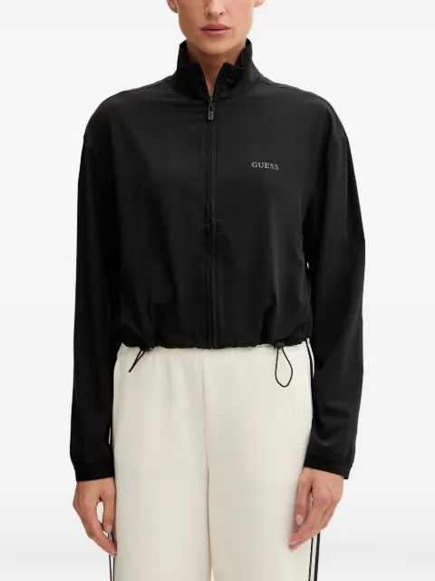 GUESS USA logo-print drawstring jacket Black V6GQ11W1791