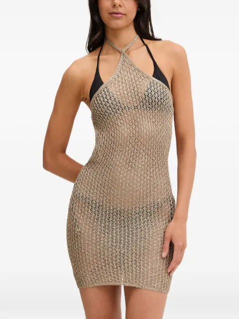 GUESS USA crocheted lurex mini dress Neutrals E6GK05Z5402