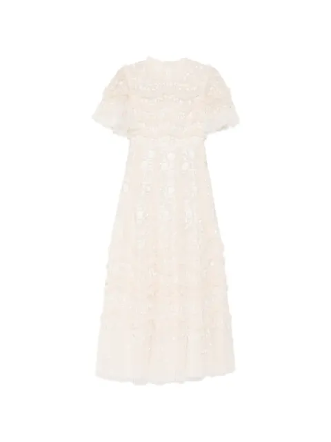 Needle & Thread Gianna ankle gown Neutrals DGSS22RPF26CRM