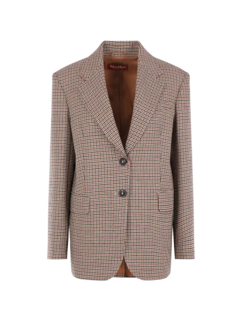 Max Mara houndstooth-pattern single-breasted jacket Neutrals 6046056106