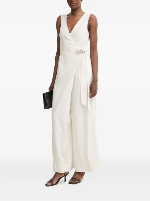 Sisley wrap-style sleeveless jumpsuit White 47ZCLT00Z