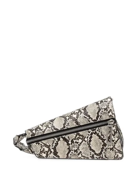 Sisley snakeskin-effect asymmetric shoulder bag Neutrals 6EBTWY069