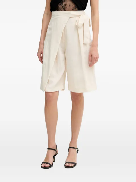 Sisley wrap-style tie-fastening shorts White 4UNJL9022