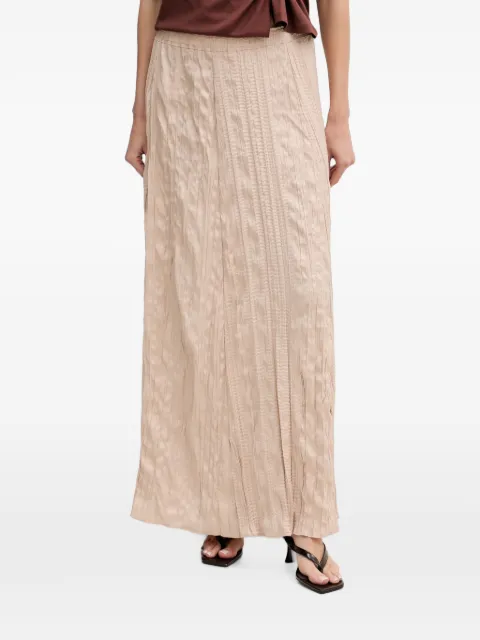 Sisley crinkled-effect pleated maxi skirt Neutrals 4JQML003H
