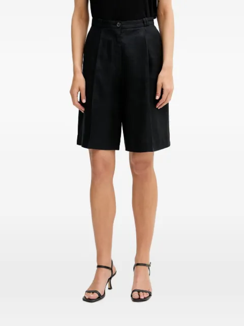 Sisley pleated linen shorts Black 4TTSL901Y