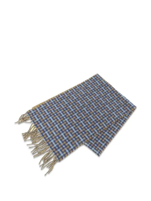 Hermès Pre-Owned check fringe scarf Neutrals 2181100117794