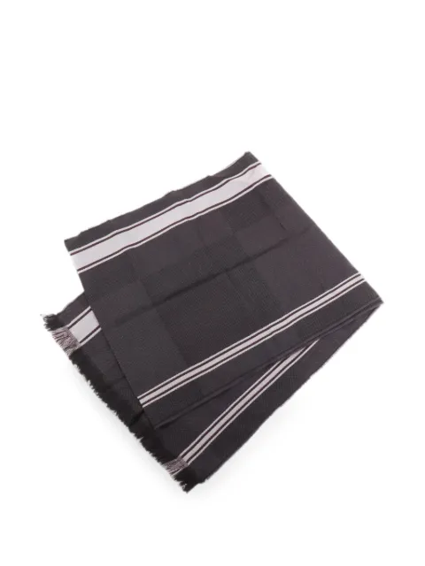 Louis Vuitton Pre-Owned logo-print wool scarf Black SCARF