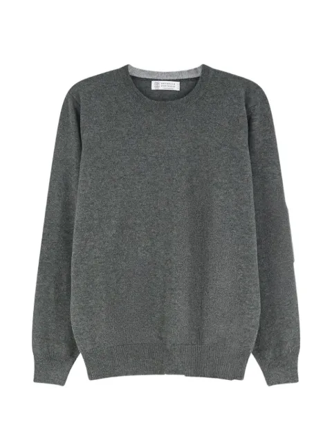 Brunello Cucinelli crewneck ribbed-trim sweater Grey M2200100CHE50