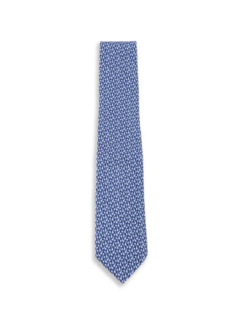 Ferragamo Pre-Owned print-detail tie Blue NECKTIE