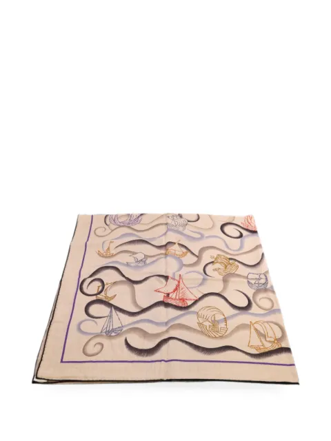 Hermès Pre-Owned graphic-print shawl Neutrals MORSAJOUETSBANDANASHAWL140