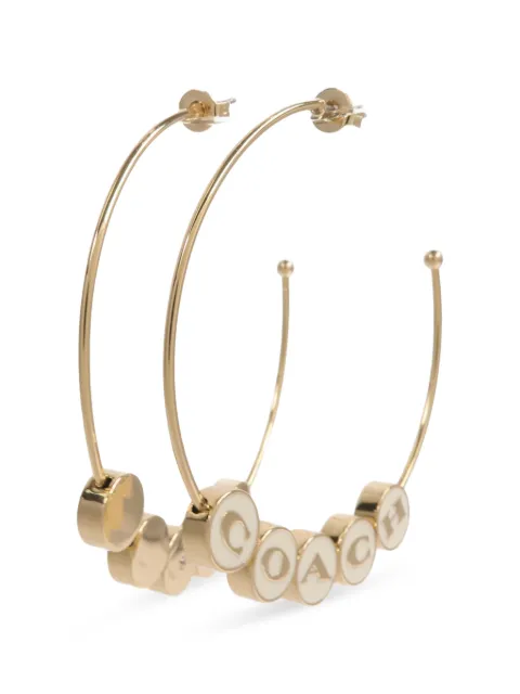 Coach Vintage enamel-detail hoop earrings Gold ENAMELHOOPEARRINGS